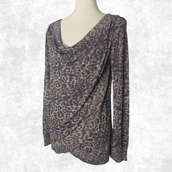 Calvin Klein Snakeskin Blouse – Size L – Animal Print Tie-Neck Top - Picture 1 of 4